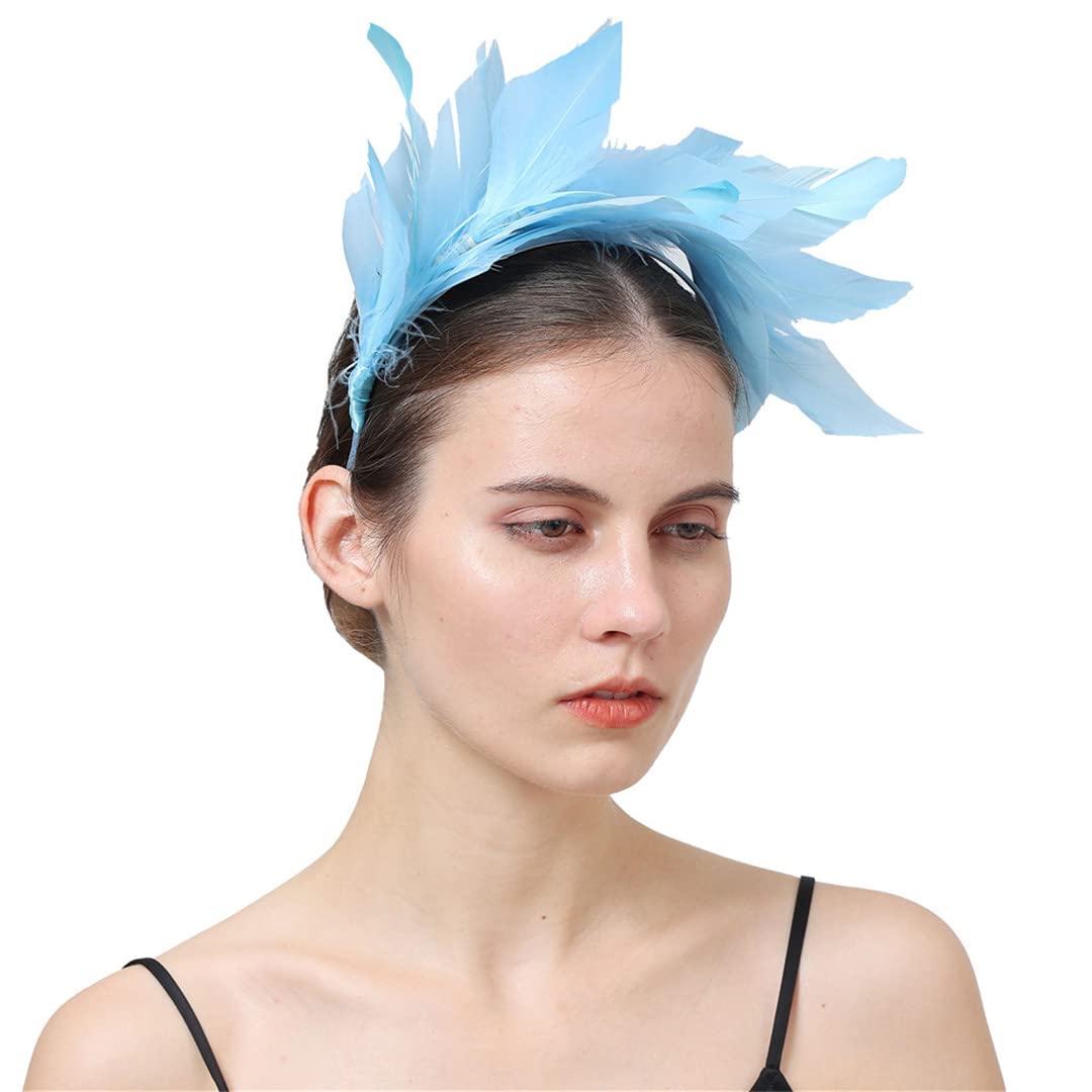 Lmtossey Copricapo con piume da donna, accessorio per capelli da sposa, copricapo da sposa