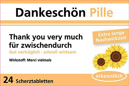 Preisvergleich Produktbild yvolve Dankeschön Pille - Scherztabletten - 24 Tabletten - 22g Schokolinsen