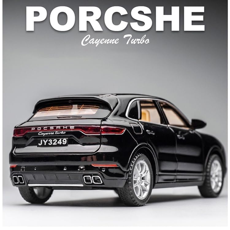 Image of SPITEN Porsche Cayenne Turbo 1:32 Diecast Scale Model Alloy Metal Pull Back Toy car for Kids with Openable Doors & Light, Music Toy Vehicle for Kids - Colors as Per Stock