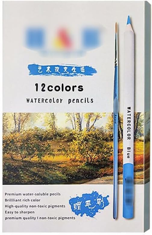 Colourful Iron Box Log Pencils Water Soluble Coloured Drawing Set Doodle Colouring