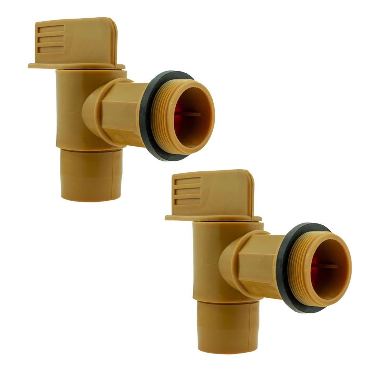Leannho Brown 2" Bsp Threaded Barrel Tap, Oil Fluid Drum Outlet On/Off Flow Control Valve,2Pc,Suitable For 15, 30,55 Gallon (57L, 114L And 210L) Plastic Or Steel Barrels