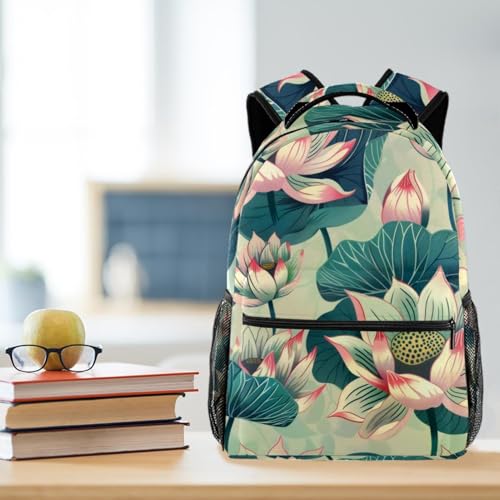 Sac à dos de voyage enfant avec porte-bouteille multicolore style lotus - 6