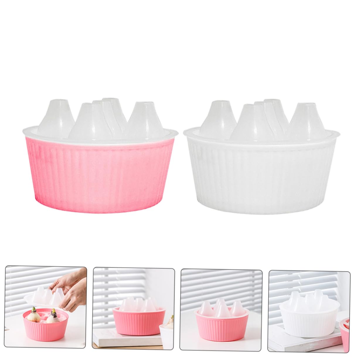 Levemolo Tulip Bulb Hydroponic Planter 5-Hole Flower Pot User-Friendly Setup Stable Base