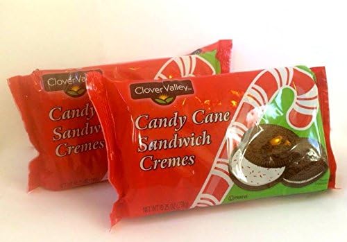 Clover Valley Candy Cane Sandwich Cremes - 10.25 Oz. Of Cookies Per Pkg. - 2 Pack
