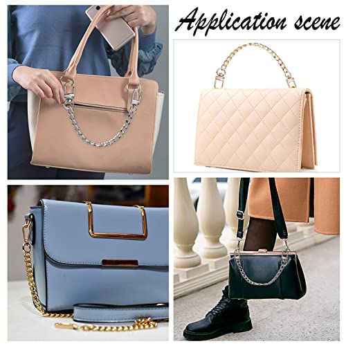Image of GORGECRAFT 4Pcs 4 Colors 7.9 Inch Purse Chain Strap Purse Strap Extender Flat Chain Strap Handle with Metal Buckles for Wallets Handbags Shoulder Bag DIY Replacement Decoration Accessories