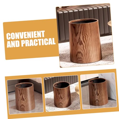 Caneca de basura rectangular marrón de gran capacidad miniatura 4