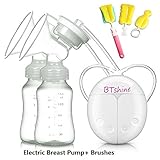 Electric Breast Pump BTshine Electric Breastmilk Pump Double Pumps Milk Suction and Breast Massager for Breastfeeding (White)