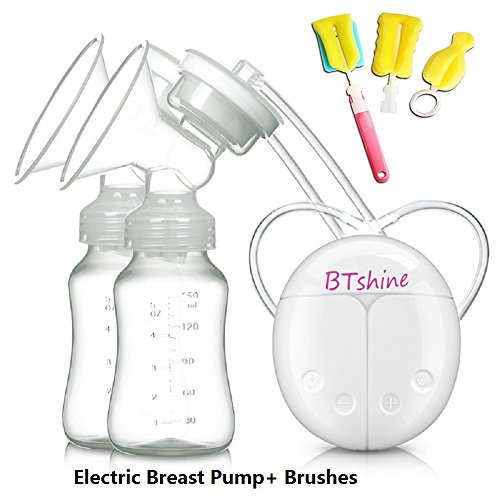 BTshine Breast Pump Double Electric - Breastfeeding Massager USB Suction Milk Pump Rechargeable, Hospital Grade for Mom's Comfort for Travel (A)