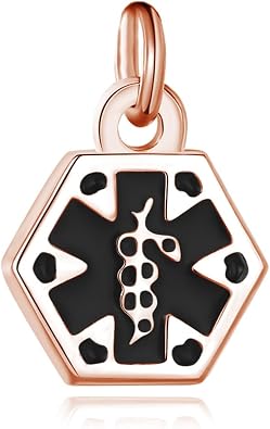 Medical Alert ID Symbol MINI Stainless Steel Charm 3 Color choices! SOLD INDIVIDUALLY!  Silver, Gold, Rose Gold