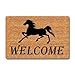 Funny Welcome Non Slip Rubber Shoe Mat Indoor HomeWelcome Horse Doormat Cute Rugs Area Mats Personalized Monogram Kitchen Rugs and Mats With Anti-Slip Rubber Back Novelty Gift Mat(23.7 X 15.9 in)