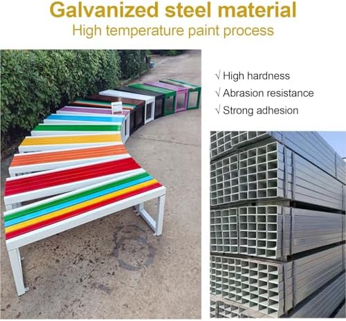 Weatherproof Metal Outdoor Bench, 500kg Capacity, Stylish Patio & Lawn Seating, Durable Wood-Plastic Design for Park, Yard, Porch, School - 59in Long