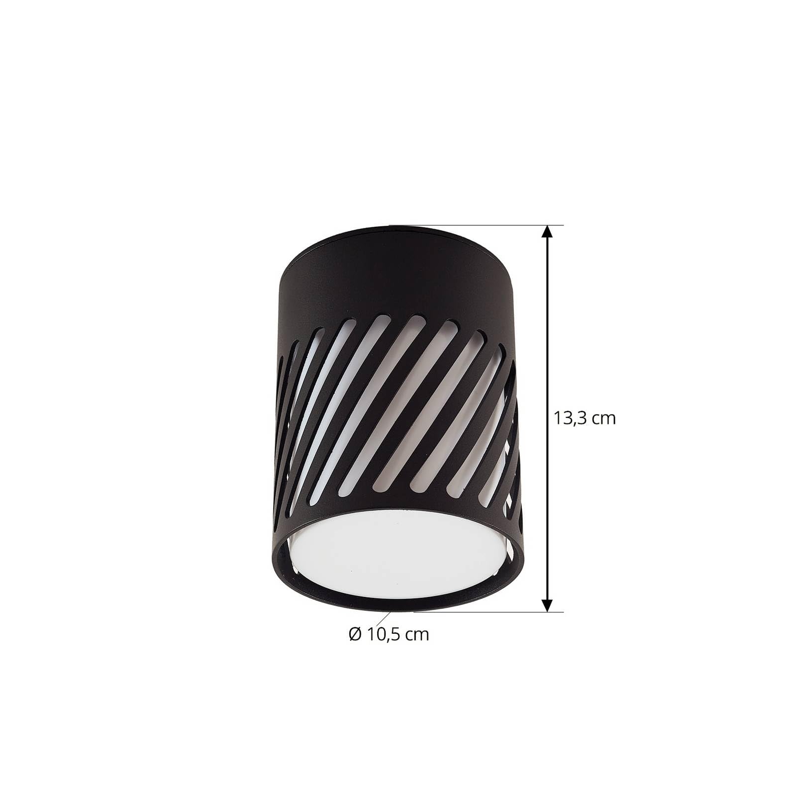 Lindby Deckenlampe Lurinda (spritzwassergeschützt (Modern) in Schwarz aus Aluminium (1 flammig, E27) - Aufbau-Deckenleuchte Deckenleuchte Lampe