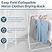 Honey-Can-Do Easy-Fold Collapsible Clothes Drying Rack – Sturdy Metal Laundry Rack, Holds 40 lbs., Space-Saving Clothes Rack, Towel Rack, Foldable Laundry Drying Rack for Indoor/Outdoor Use – White
