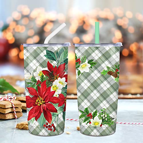 NymphFable 20oz Navidad Flor Taza Termo Cafe para Llevar Taza Termica Acero Inoxidable Taza Personalizada - Imagen 4