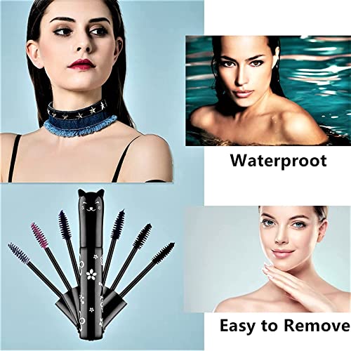 2 Pcs Purple Cat Eye Mascara　Colored Makeup Waterproof Fast Dry Eyelashes Curling Lengthening Makeup Eye Lengthening, Lifting, Curling #TOP1