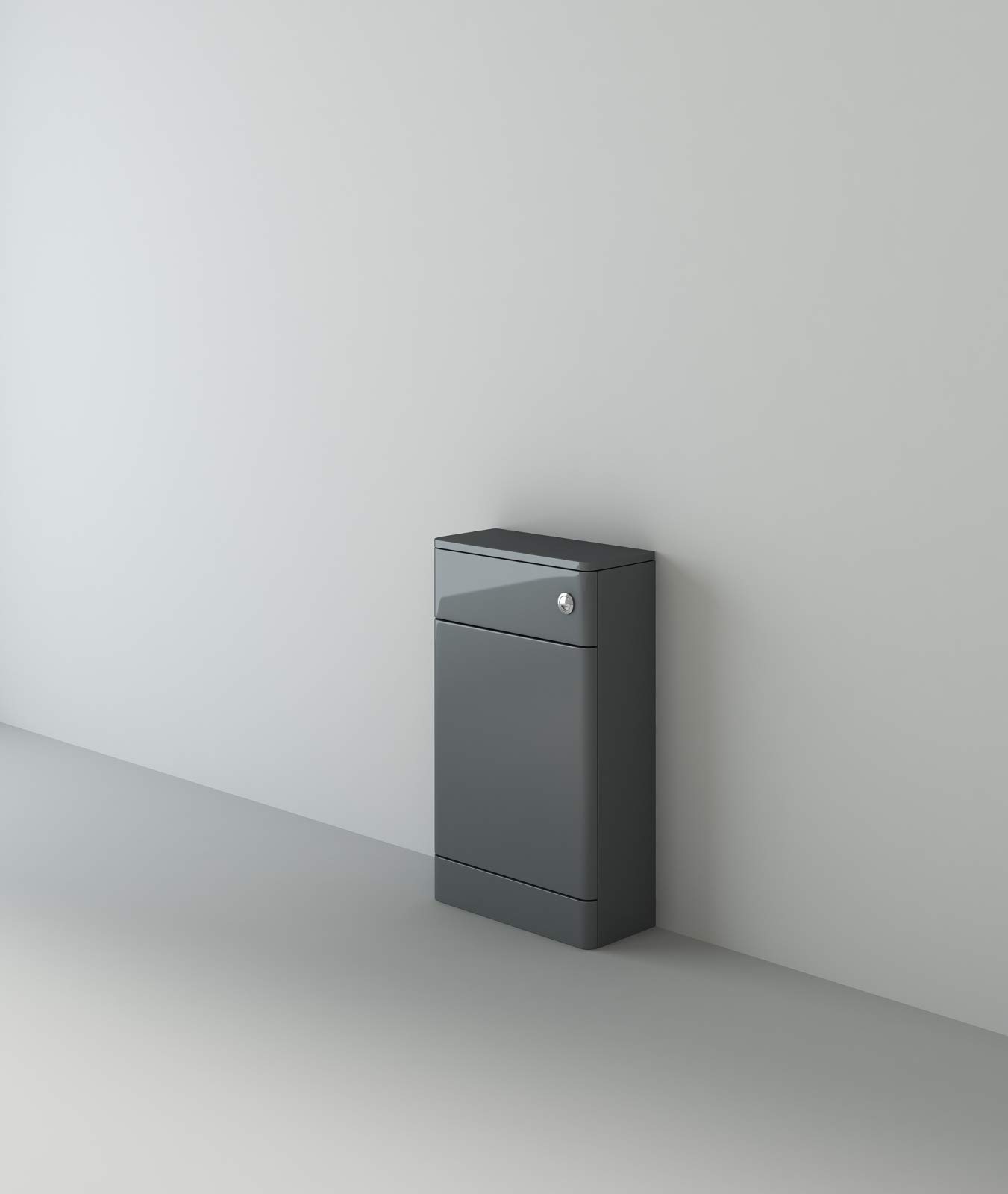 VeeBath GWC500 Cyrenne Floor Standing WC Back to Wall BTW Toilet Cabinet with Open Access Cistern Unit-500mm, Anthracite Grey