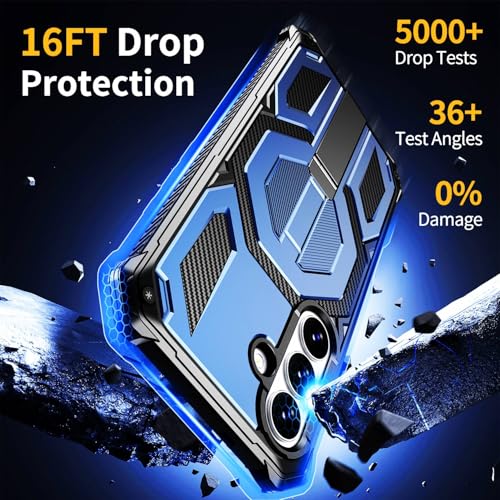 Image of S26+ Case Magnetic for Samsung Galaxy S26 Plus Phone: 6.7 Inch,with Screen Protector,[Compatible with MagSafe] Military Grade Drop Proof Protection Magnetic Case for 26+ Plus - Blue