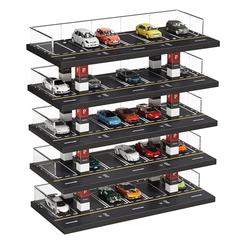 Nisorpa 1/64 駐車場シーン ディスプレイケース 5 層防塵シ 1:64 スケール ダイキャスト 車両モデル ディスプレイケース デスクトップ装飾 シミュレーション 保護モデル 車 ガレージのサムネイル