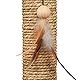Relaxdays Kratzsäule für Katzen, HxD: 45 x 30 cm, Kratzstamm mit Spielzeug, Seegras-Seil, interaktiver Kratzbaum, braun