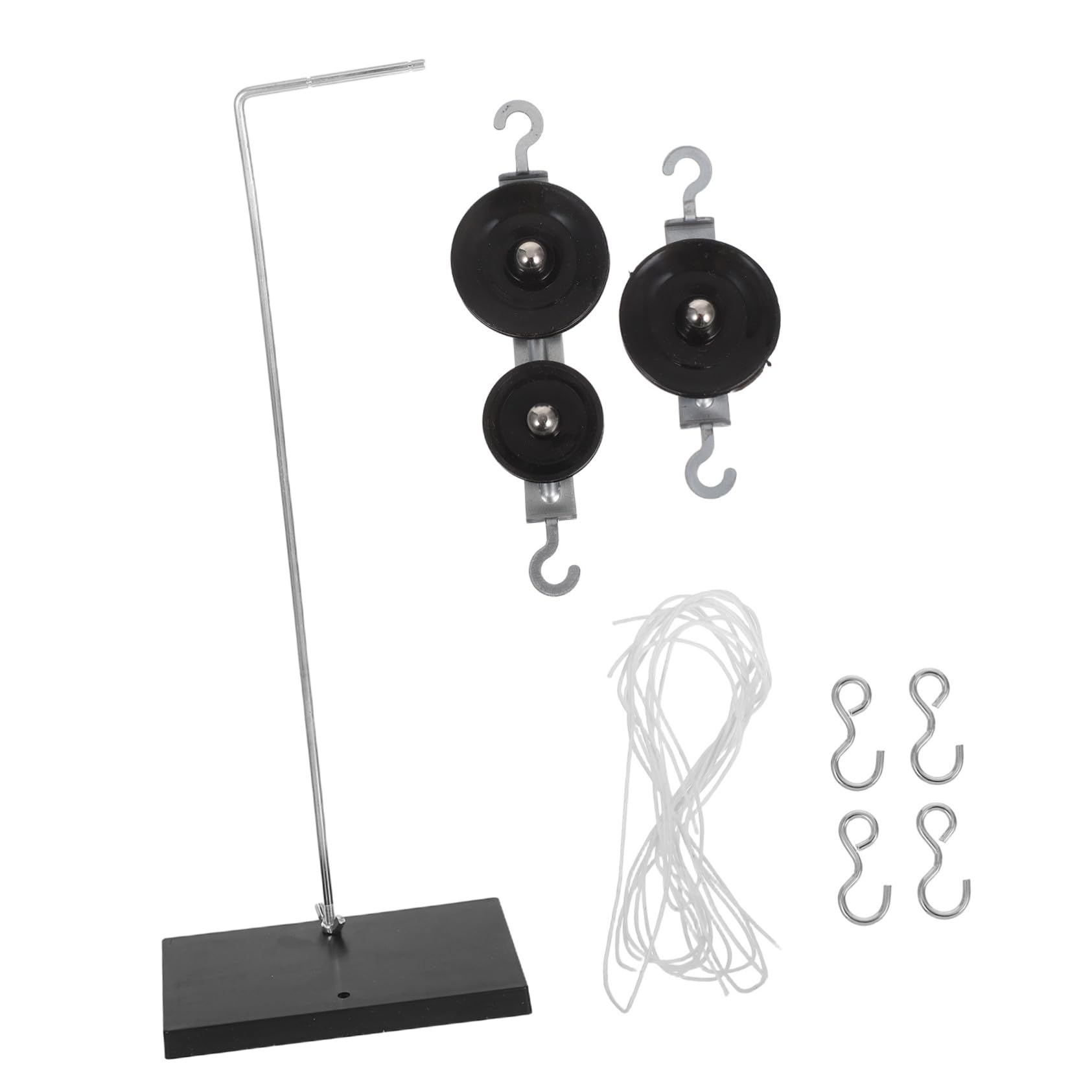 PRETYZOOM 4 Juegos Kit de Experimentos con Poleas para Física Sistema de Poleas Doble y Simple con Base Galvanizada Equipo Educativo para Laboratorios Escolares y Análisis de Fuerzas