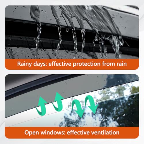 Image of Tape-On Rain Guards for Rav4 2026+, Side Window Deflectors Visor Rain Guards Vent Guard Shade Deflectors Compatible with Toyota Rav4 Accessories 2026 2027 6-Pack