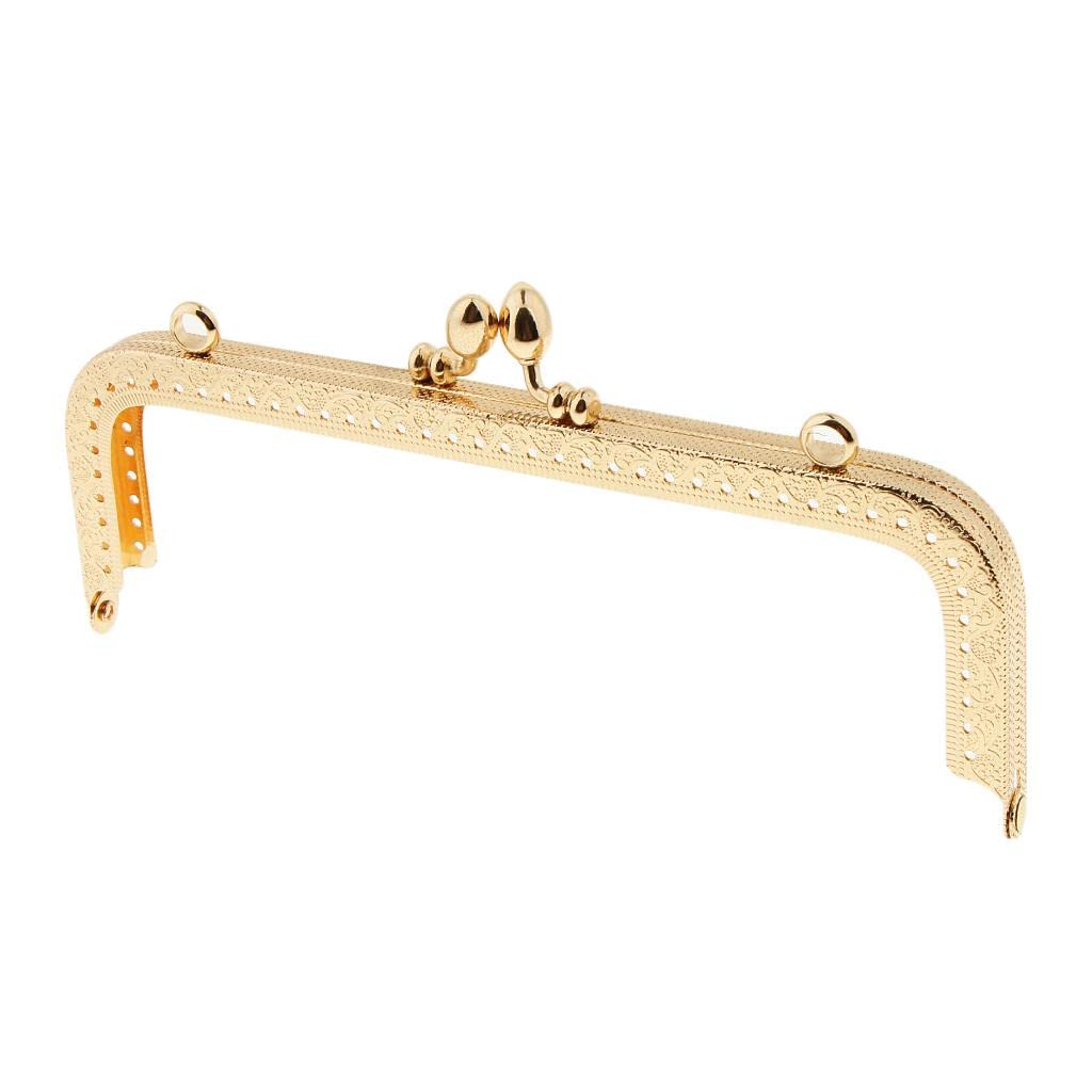 Enakshi (Label) Square Embossed Metal Purse Handbags Frame Kiss Clasp Sewing Lock 18cm 4