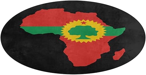 Alfombra de baño redonda con bandera de Oromo en el mapa de África, alfombras para el hogar, cocina, baño, 23.6 x 23.6 in