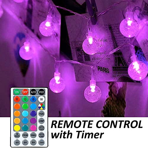 Mocalido 20Ft Color Changing Globe String Lights Battery Operated Outdoor, 30 Leds Christmas String Lights Waterproof With Remote, Rgb Lights For Indoor Kids Room Bedroom Garden Patio Decor #TOP5