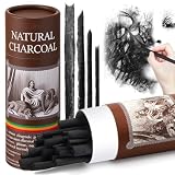 Gueevin 24 Pcs Willow Charcoal Sticks, Willow Charcoal, Artists, Beginners, Students, Perfect for Sketching, Drawing, Shading, and Fine Back to School Christmas Art Gifts (2-4mm，4-5mm，5-7mm，7-9mm)