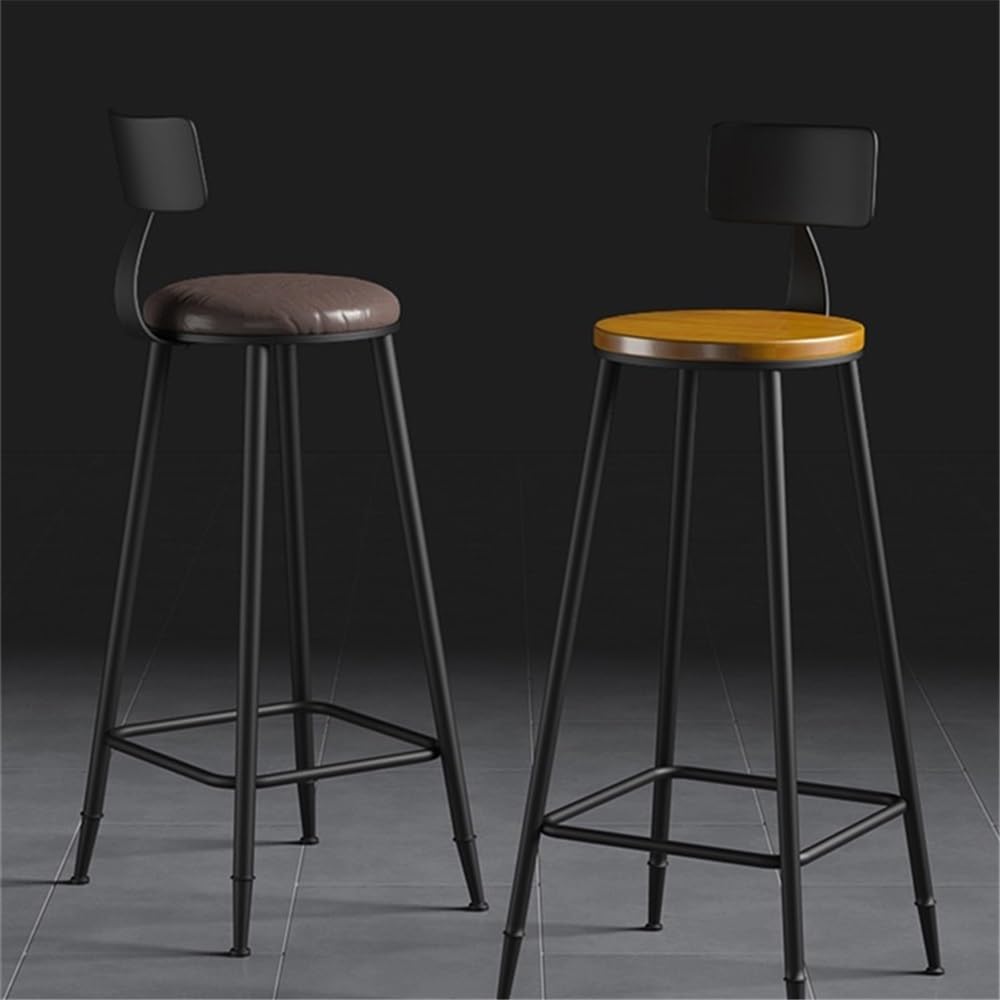 Amazon｜Barstools ブラウンレザーシート バースツール アイアンレッグ