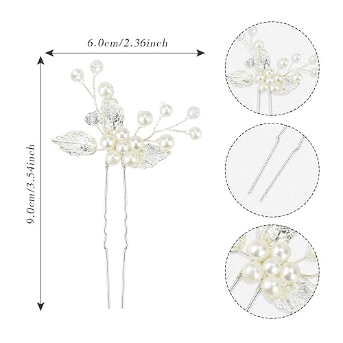 Miniatura 6 de Horquillas para el cabello de boda, accesorios para el cabello de dama de honor, pinzas para el cabello de hoja para boda, piezas de pelo nupcial, 3