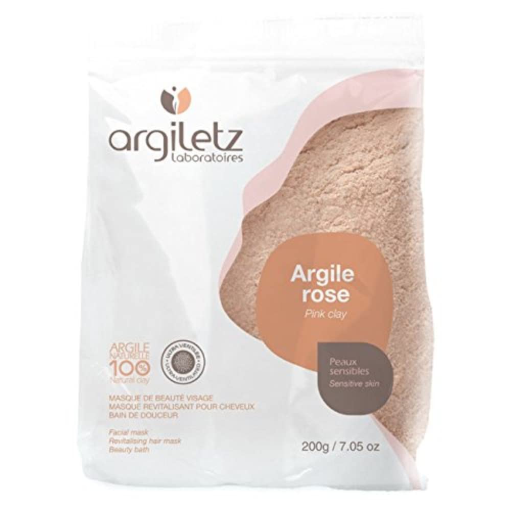 (ARCILIA) Argiletz - Lot de 6 - Masque & Bain Argile Rose 200g - Masque visage et cheveux et pour le bain - Peaux sensibles - Couleur Transparent Rose