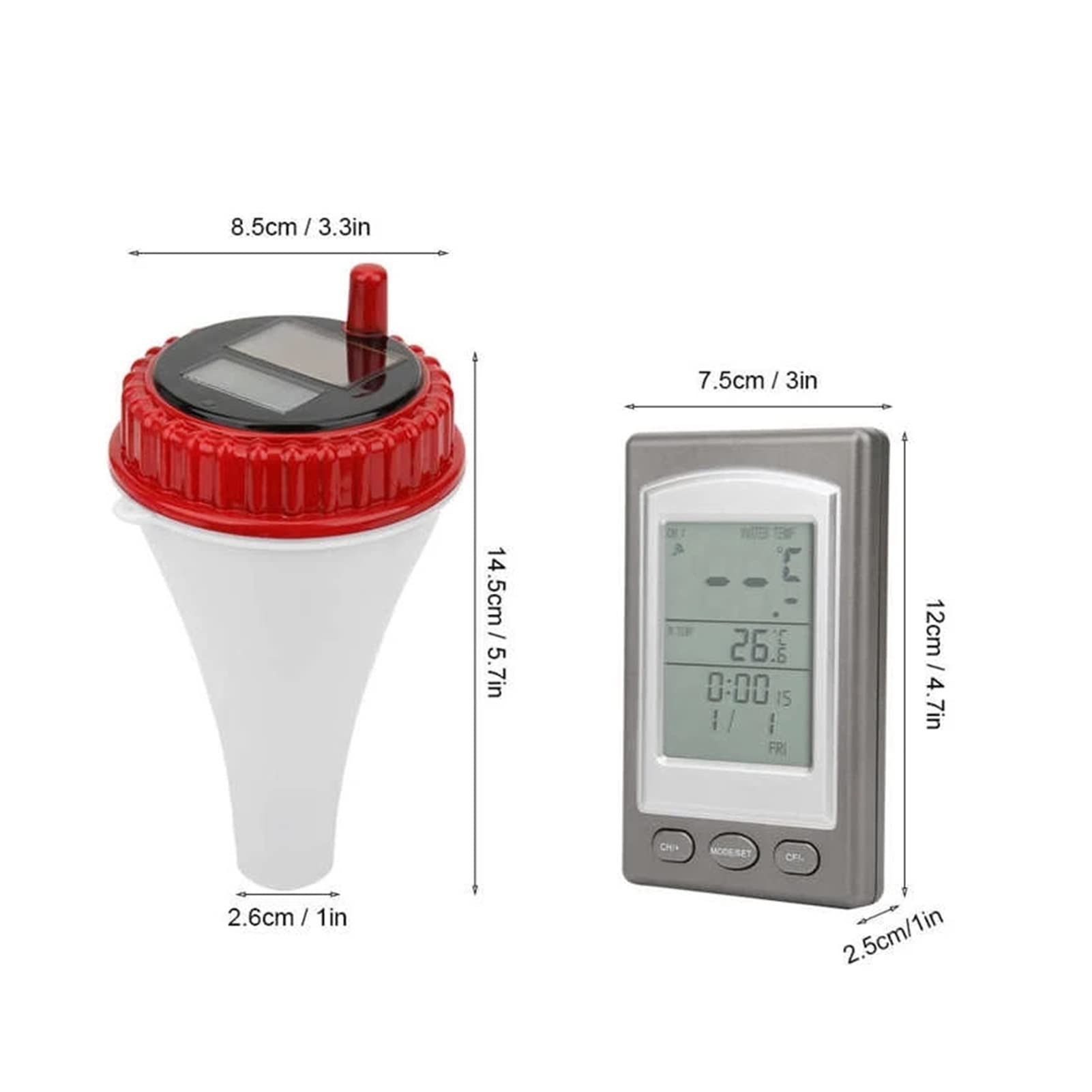 Termómetros para piscinas Termómetro flotante de piscina inalámbrica digital inalámbrica Lcd Transmisor de temperatura de la bañera de hidromasaje de estanque for exteriores al aire libre para piscina