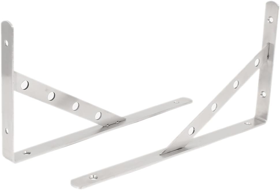 12" x Shelf Brackets & Supports 6.3" Angle Shelf Bracket Support Corner Brace Joint Brackets Fastener 2PCS