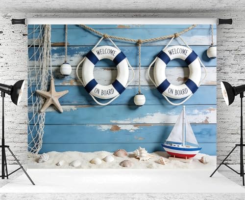 Fondo fotográfico náutico 7x5ft para fiestas y fotos miniatura 3