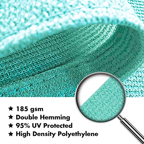 Image of KANAGAWA 20'X20' Sun Shade Sail Turquoise Curved Square Customizable