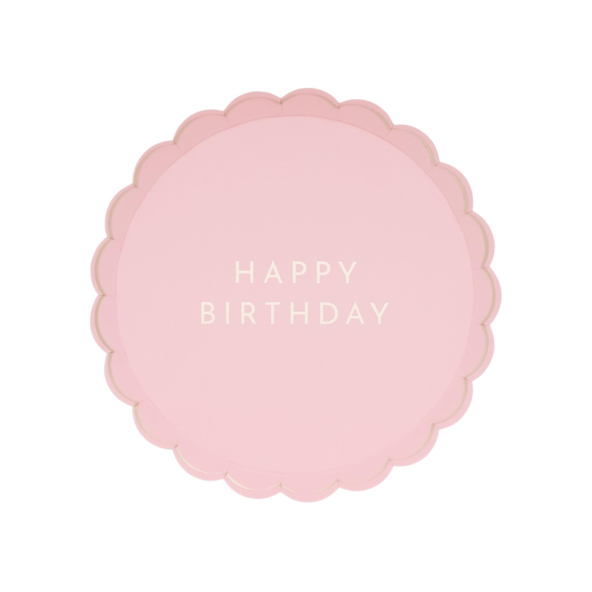 Bonjour Fete Pink Happy Birthday Paper Party Plates | Disposable Plates, Cake Plates, Dessert Plates, Appetizer Plates | Premium Party Supplies | Happy Birthday Decorations | Pack of 8, 8.5