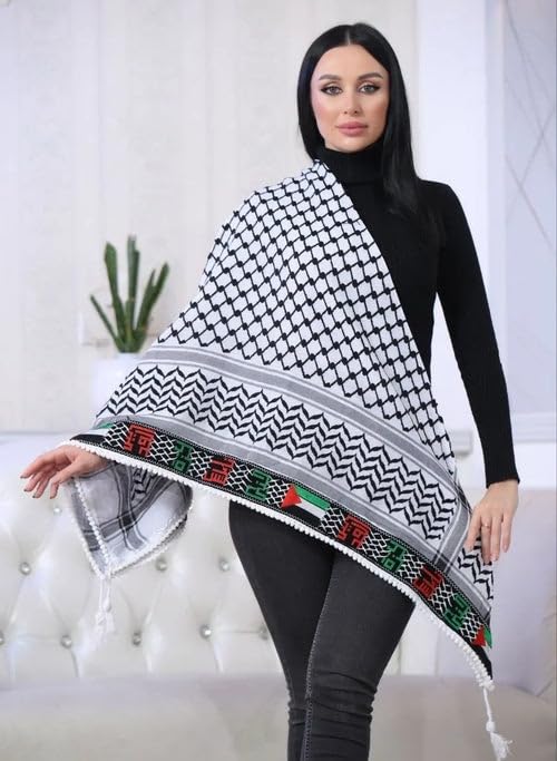 Cities & Flag Embroidered Palestinian Keffiyeh – Cultural Identity Scarf Honoring Palestine’s Legacy2