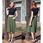 Naggoo-Womens-Polka-Dot-Midi-Skirts-Casual-High-Elastic-Waist-A-Line-Pleated-Midi-Chiffon-Skirts-with-Pockets