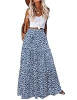 Hotouch Sommerrock Damen Elegant Maxirock mit Taschen Z-Blumen-C M – Ansicht 1