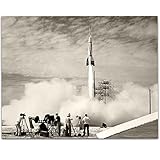 Lone Star Art Astronomy Poster - First NASA Rocket Flight - 11x14 Unframed Art Print - Vintage Space Wall Art for Dark Academia, Astronomers & Space Enthusiasts