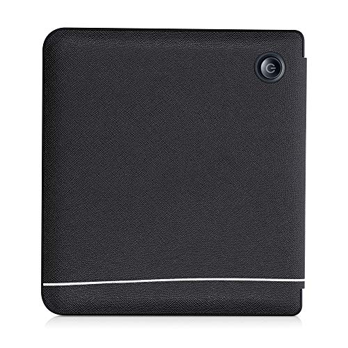 kwmobile hoes compatibel met Kobo Libra H2O - Case voor e-reader in wit/zwart - Paardenbloemen Liefde - Image 4