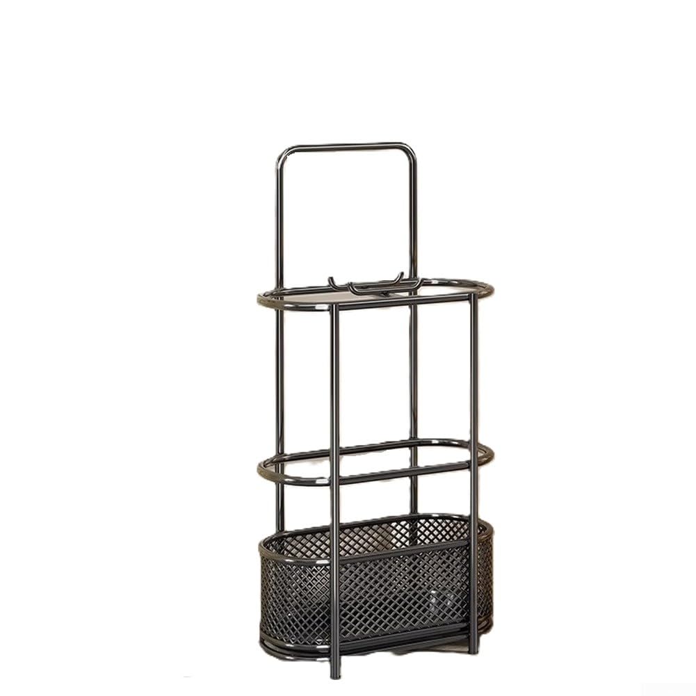 FCXWEVR Large Capacity Waterproof Iron Umbrella Stand Drip Dry Support for Entryway Living Room Bedroom - Modern Home nizer (Black)