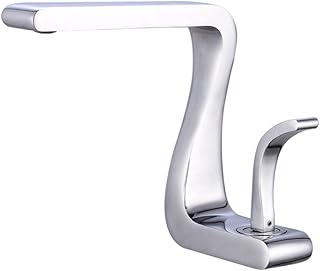 IBalody Creative Mode Chrome Salle de Bain Robinet Moderne Restaurant De Luxe Chaude et Froide Mélangeur Robinets Évier Un Seul Trou Une Seule Poignée Robinet Pont installation