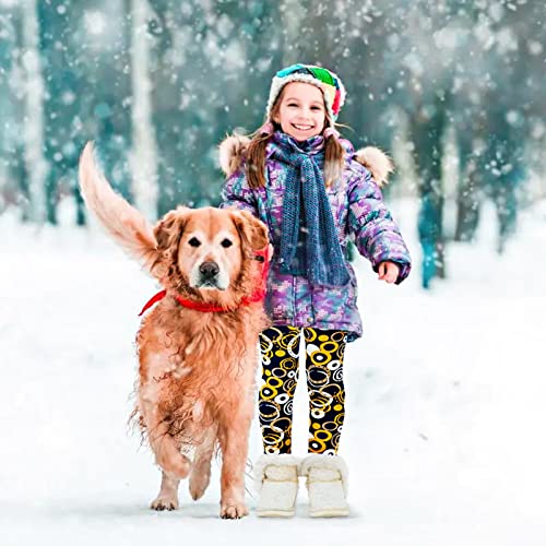 Girls Fleece Lined Leggings Kids Winter Warm Full Length Pants for 3-12 Years2