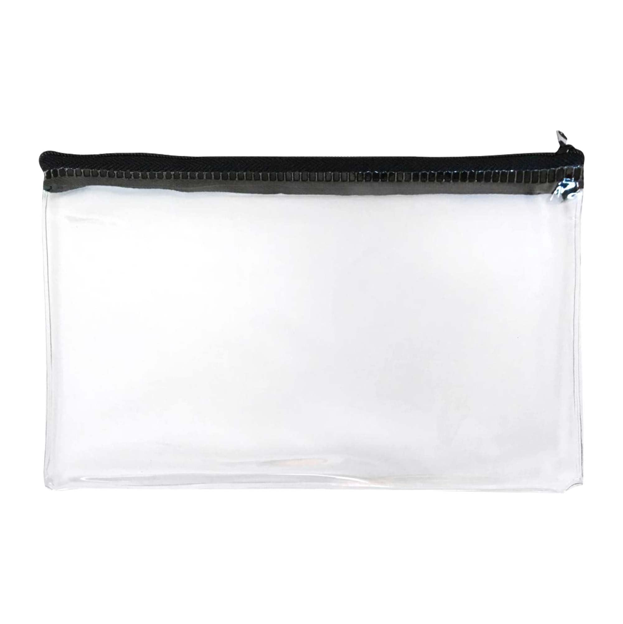 Janrax 8x5 inch Black Zip Clear Exam Pencil Case