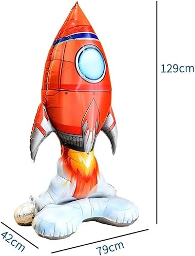 Miniatura 2 de Globos gigantes de papel de aluminio, naves espaciales de pie, globos de helio para niños, juguetes para el espacio exterior, decoración de fiesta