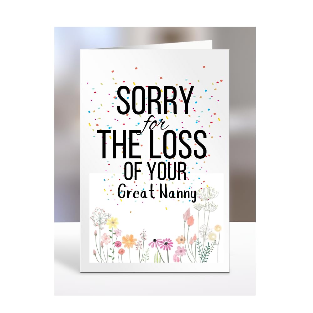 Sorry for your loss Great Nanny card gifts, men, women, presents for Christmas, female, male, I am, I'm, so, Sympathy, Bereavement, Condolence, Funeral, A5-180_123 โ image 1