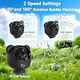 Rechargeable Bubble Machine Outdoor for Kids, 30,000+ Release Per Minute Automatic Bubbles Makers, 90°/180° Rotating 500ML with 2 Speed Modes for Party, Wedding, Birthday - Image 4