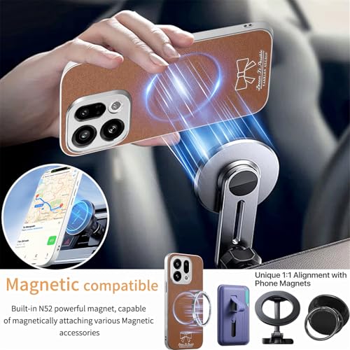 Image of for Oppo Find X9 5G Magnetic Case Butterfly Bow Pattern PU Leather + TPU + PC Shockproof Phone Cover - Brown